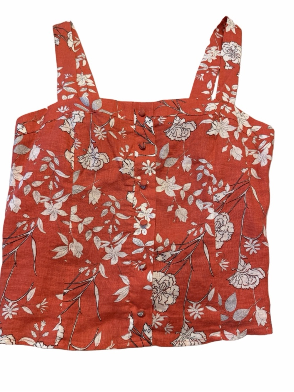 Gianni Bini Orange and white floral crop top